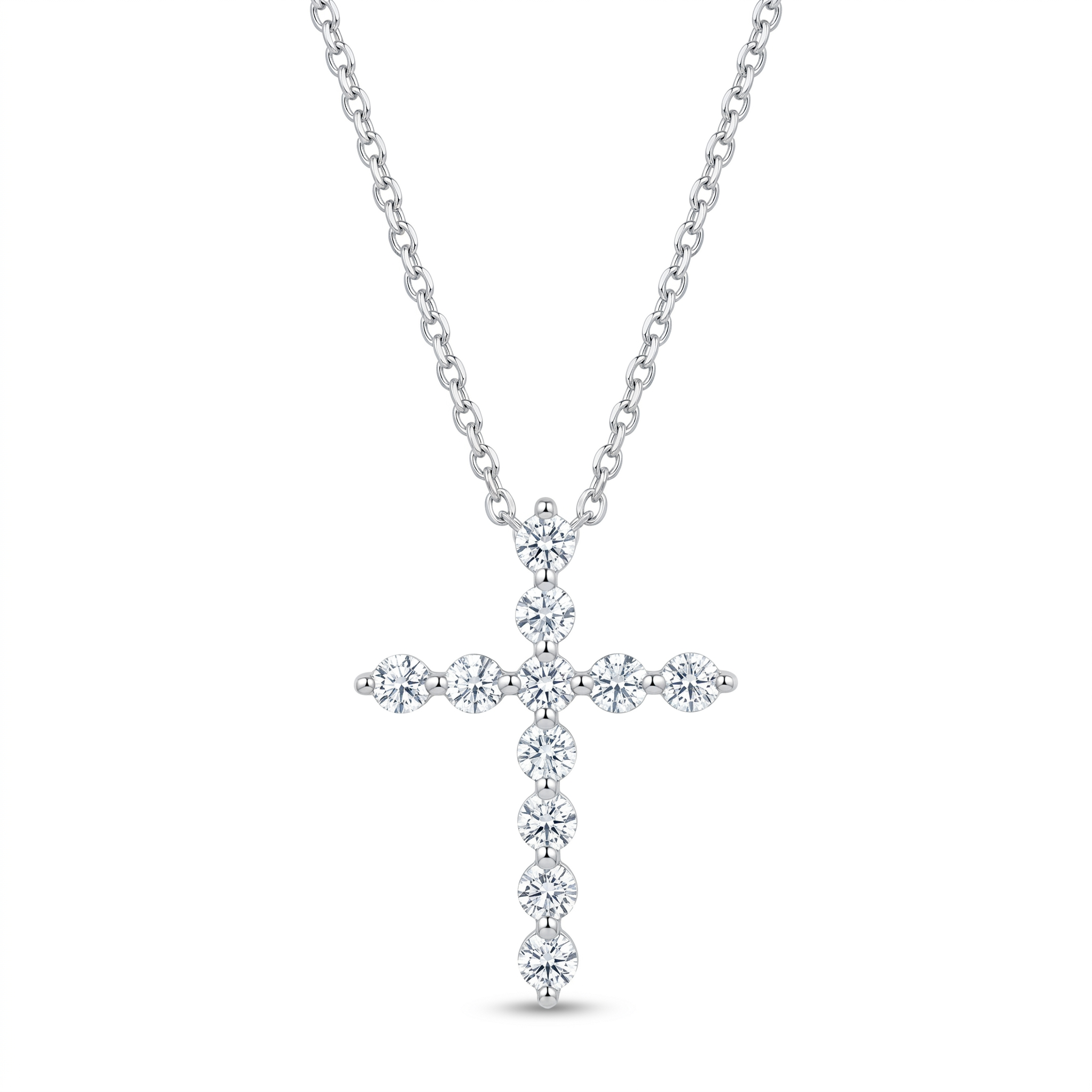Diamond White Gold Cross Necklace