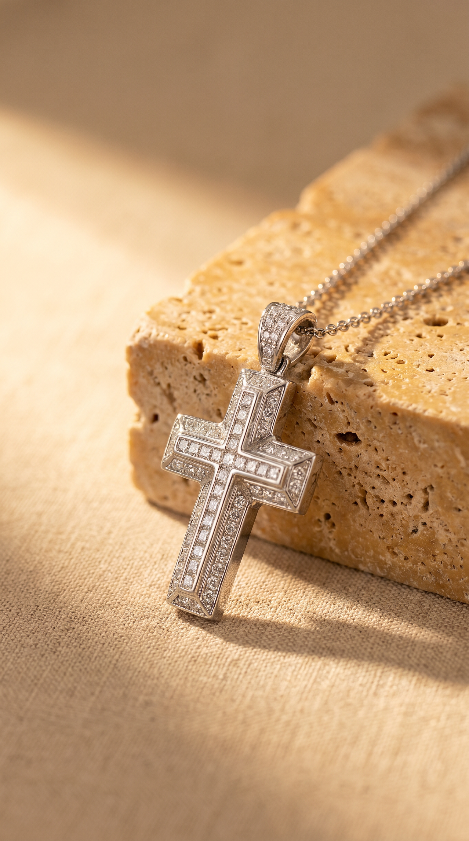 Diamond White Gold Cross Necklace