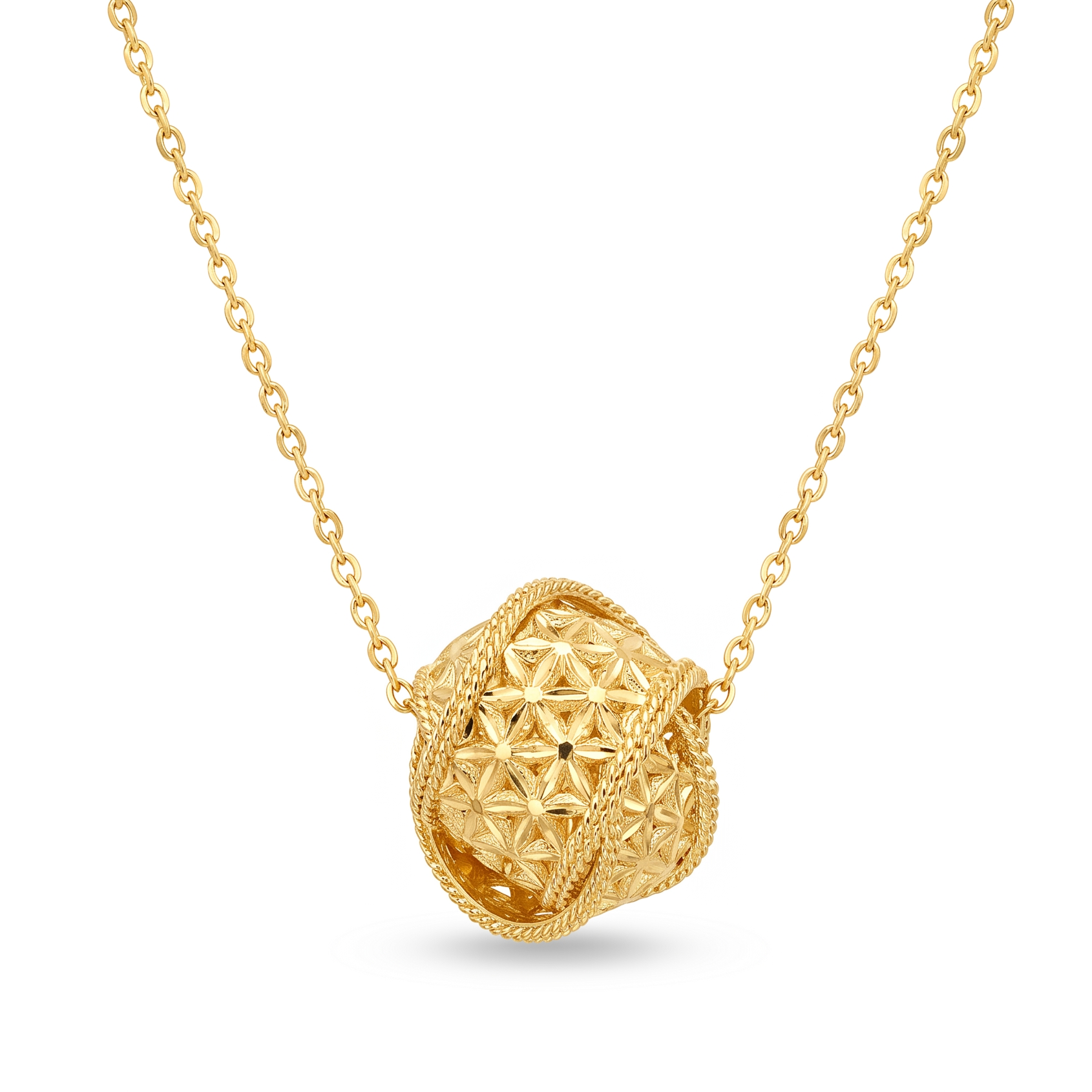 18K Yellow Gold Chain Knot Necklace