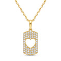 18K Yellow Gold Cubic Zirconia Heart Necklace