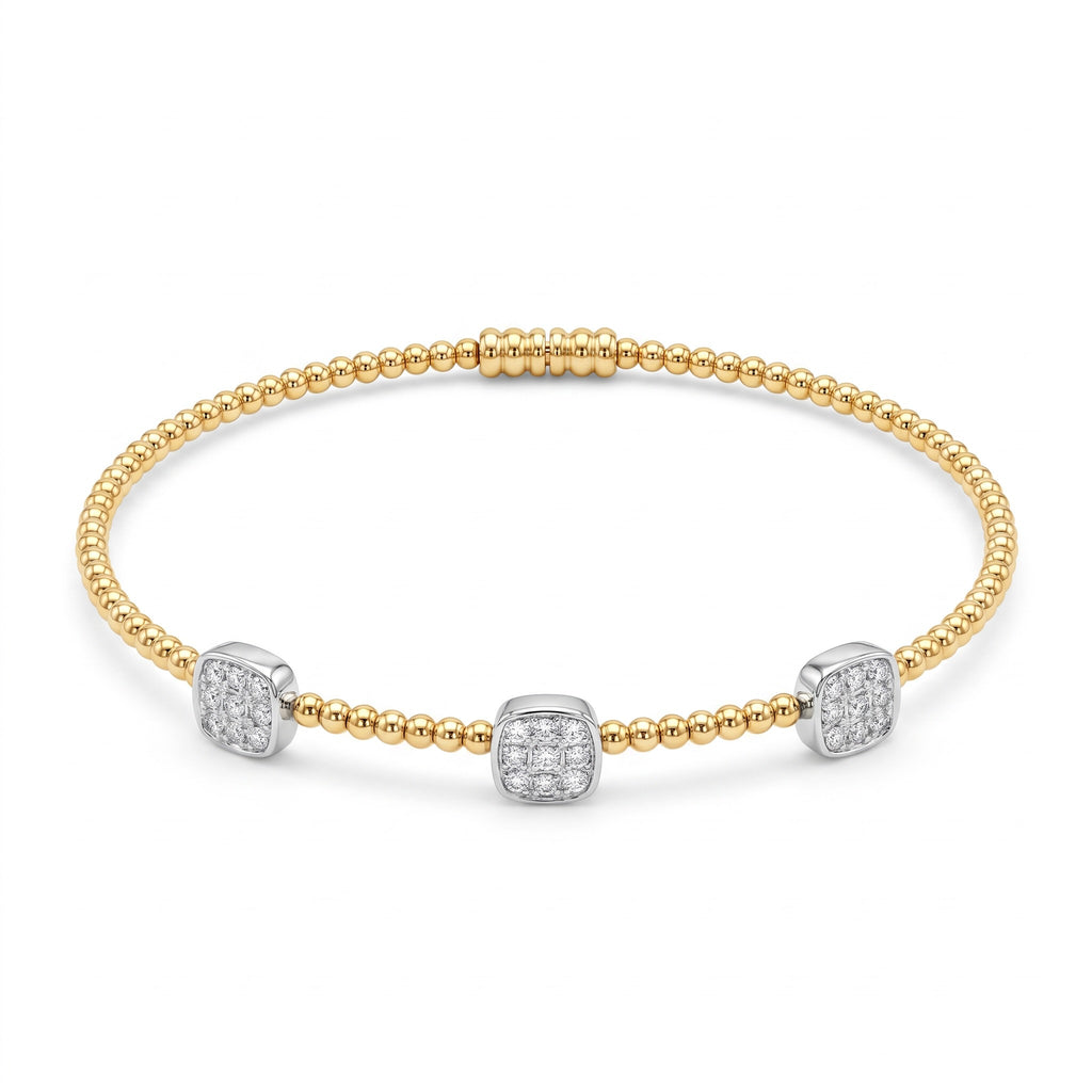 Diamond Two Tone Gold Bangle Bracelet
