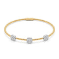 Diamond Two Tone Gold Bangle Bracelet