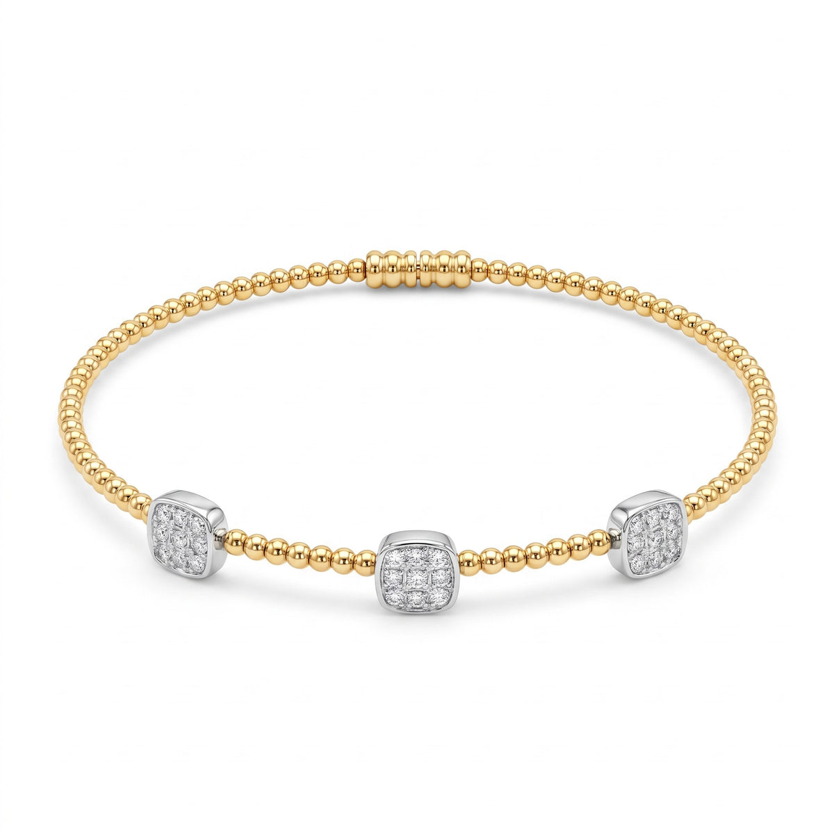 Diamond Two Tone Gold Bangle Bracelet