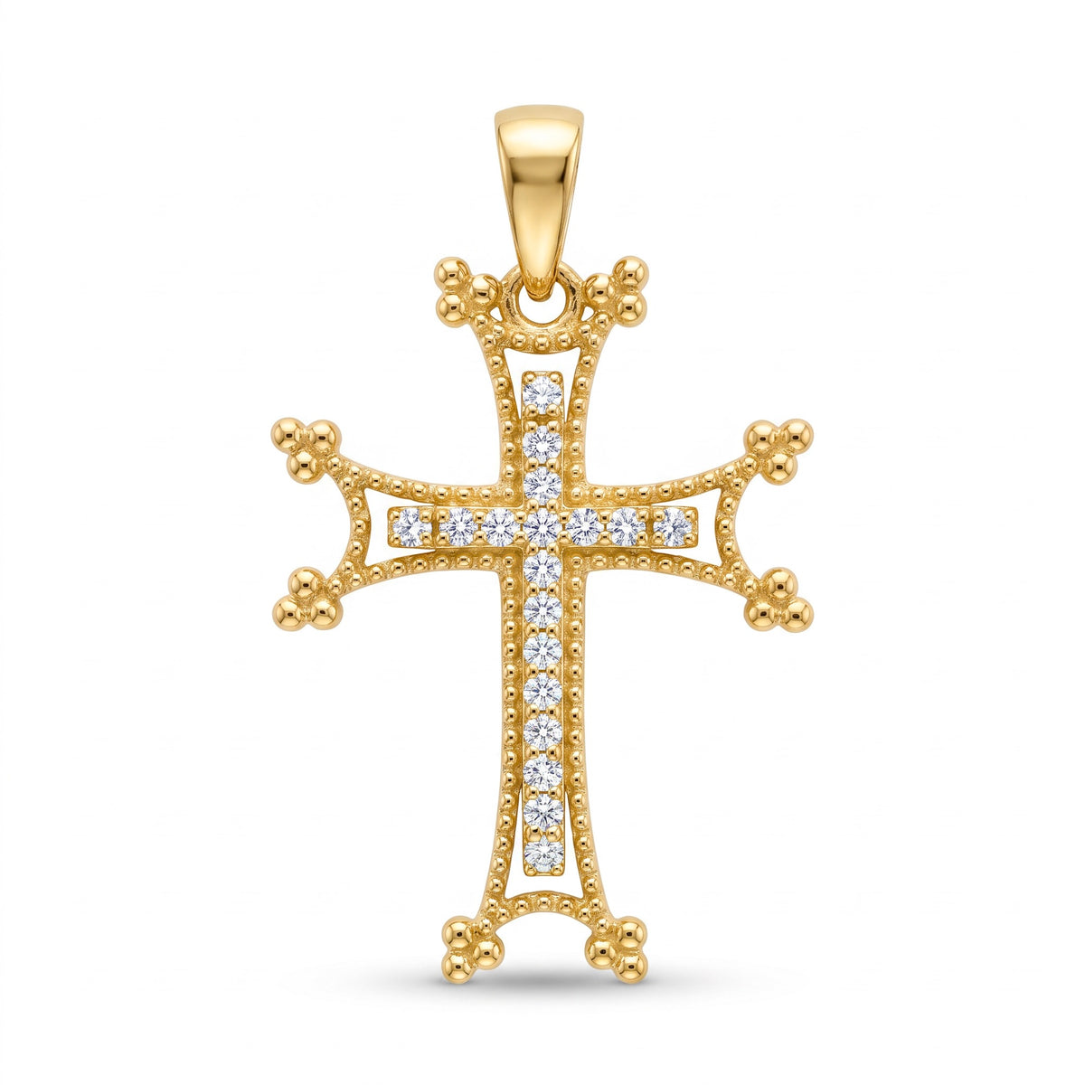 Diamond Yellow Gold Cross Pendant