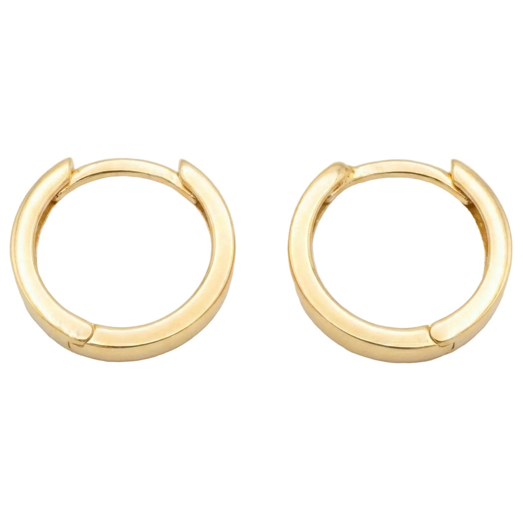 18K Yellow Gold Circle Hoop Earrings