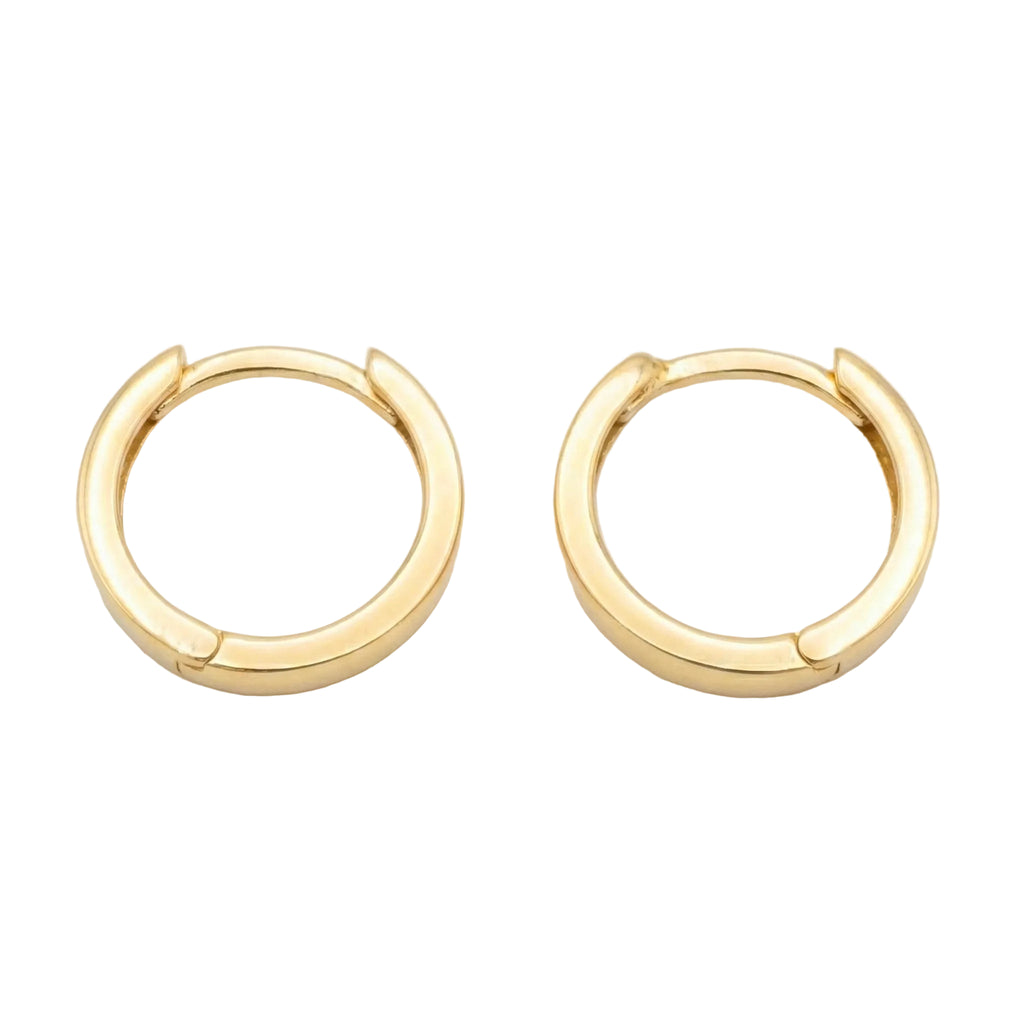 18K Yellow Gold Circle Hoop Earrings