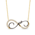 18K Yellow Gold Cubic Zirconia Black Rhodium Infinity Necklace