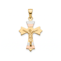 18K Multicolor Gold Crucifix Pendant