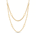 18K Yellow Gold Double Chain Necklace