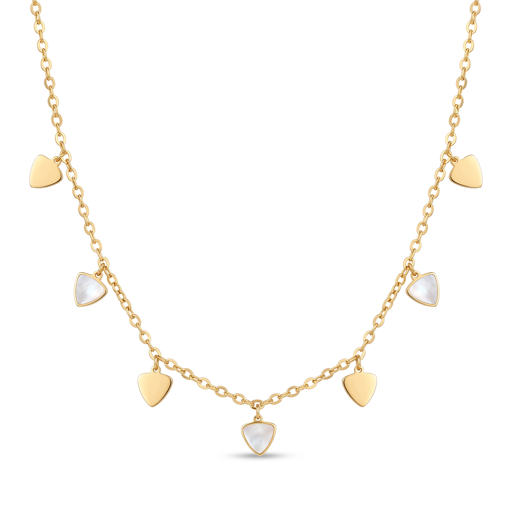18K Yellow Gold Mother Of Pearl Chain Necklace