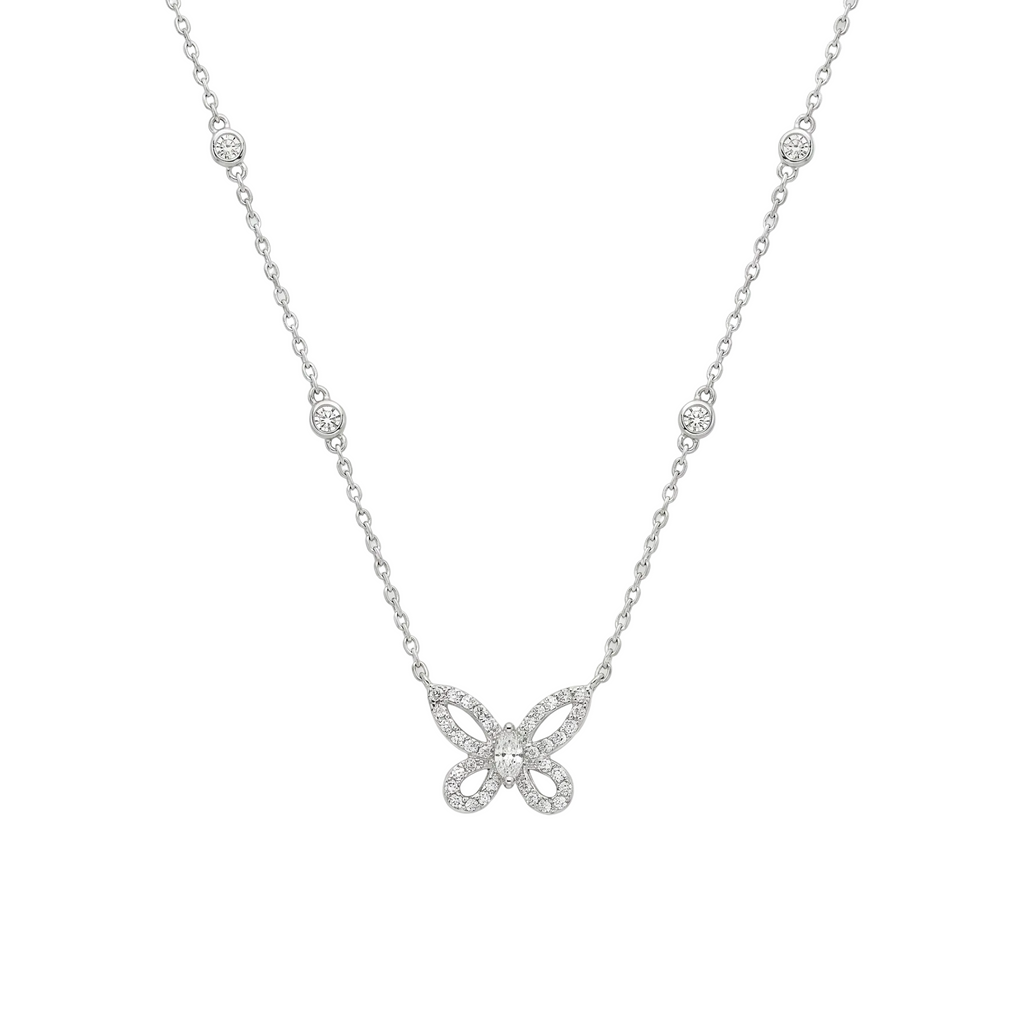 Diamond White Gold Butterfly Necklace