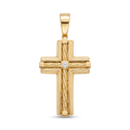 18K Yellow Gold Cubic Zirconia Cross Pendant
