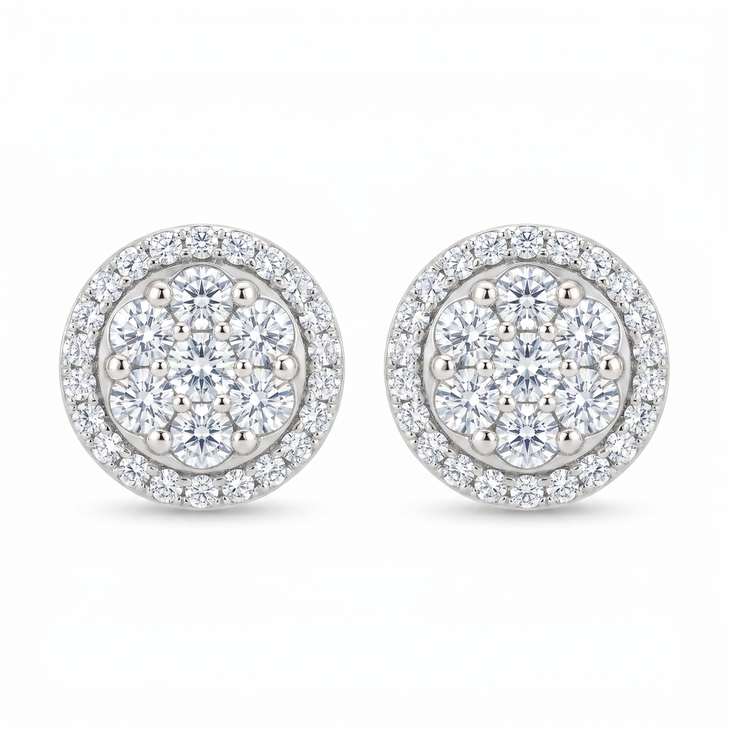 Diamond White Gold Stud Earrings