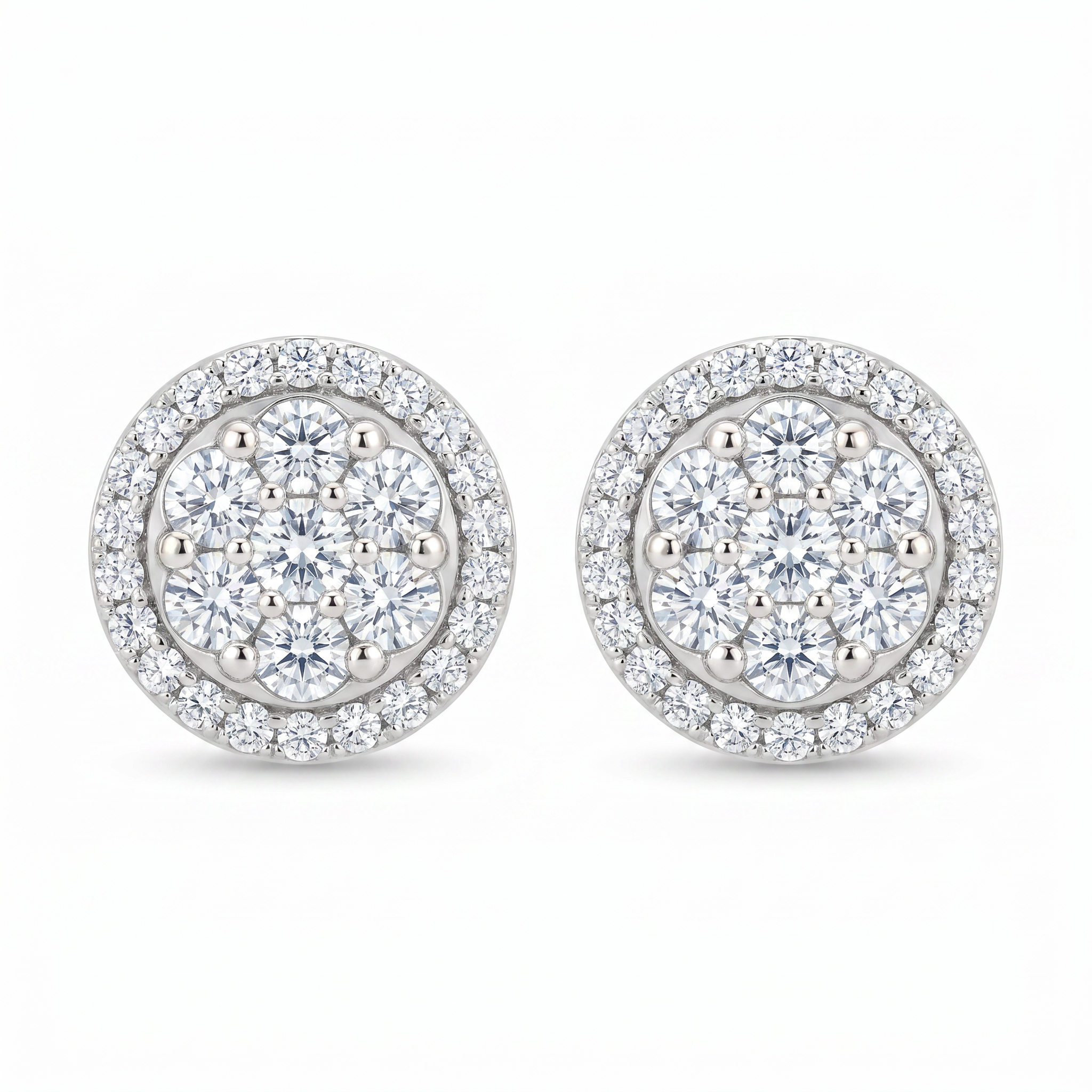 Diamond White Gold Stud Earrings