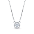 Diamond White Gold Solitare Bezel Necklace