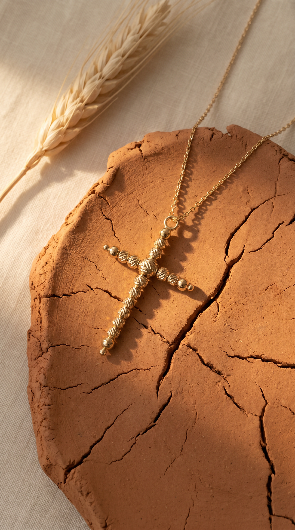 18K Yellow Gold Cross Necklace