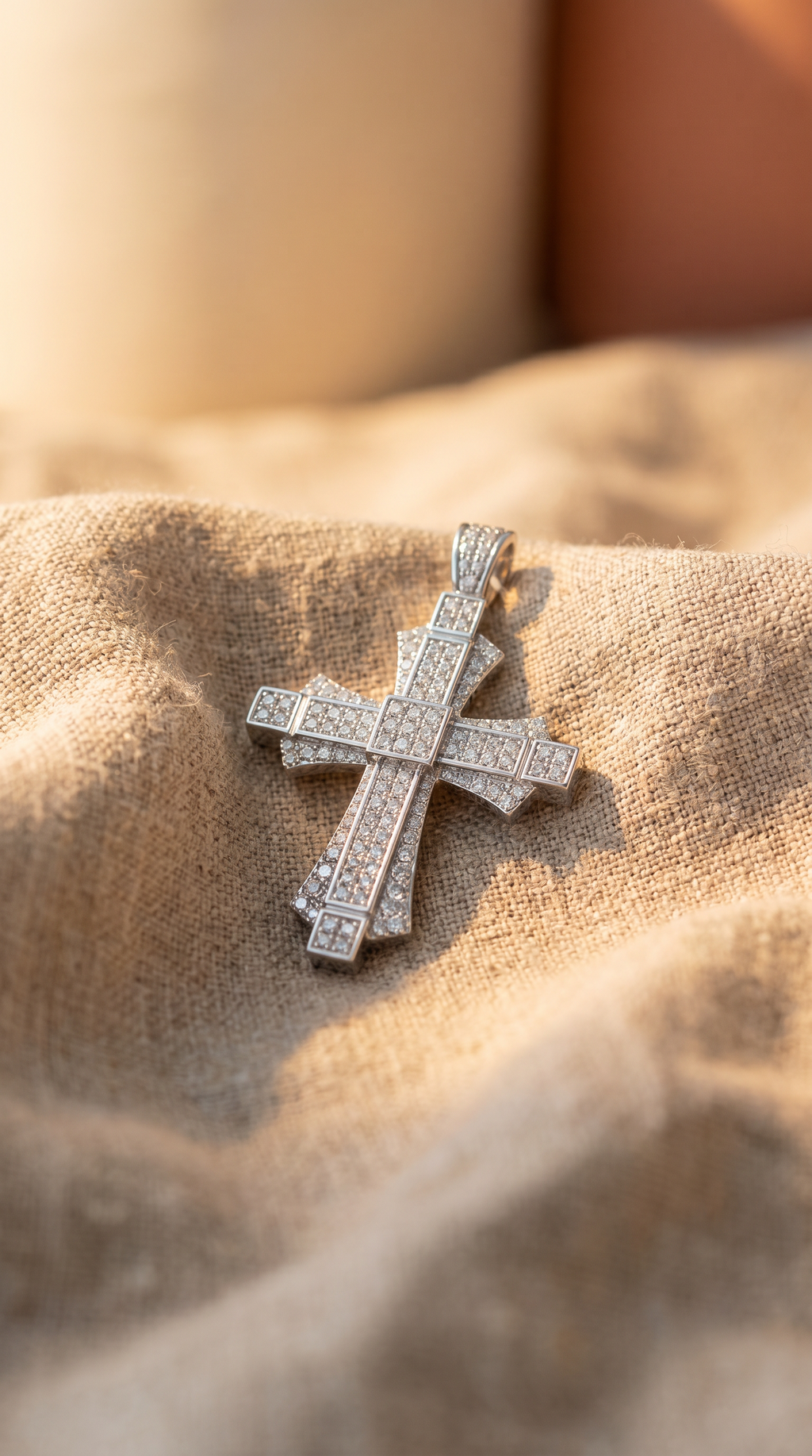 Diamond White Gold Cross Pendant