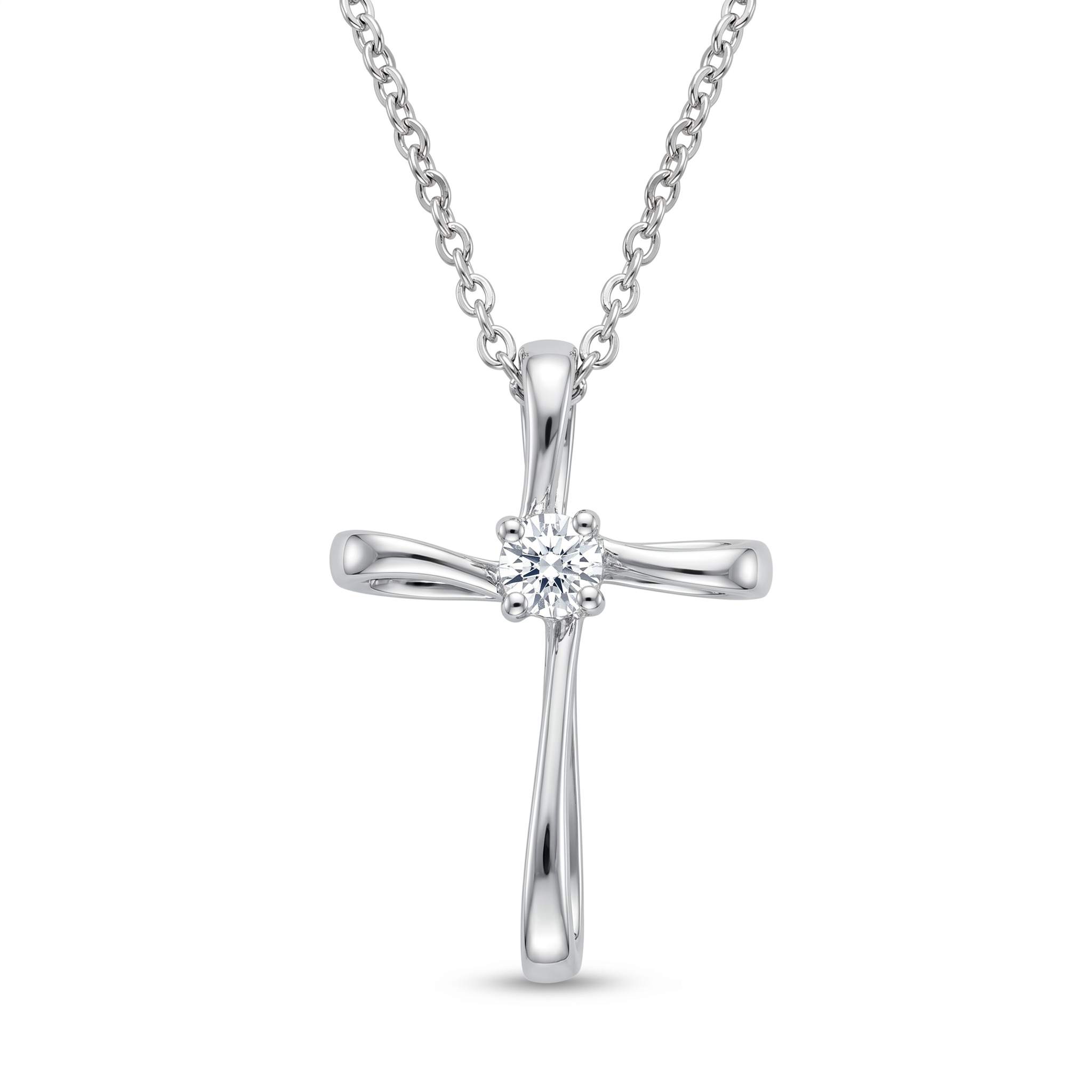 Diamond White Gold Cross Necklace