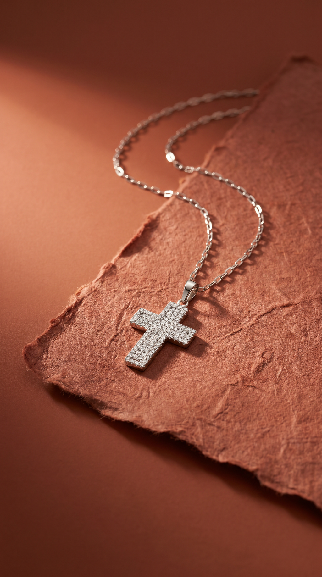 Diamond White Gold Cross Pendant