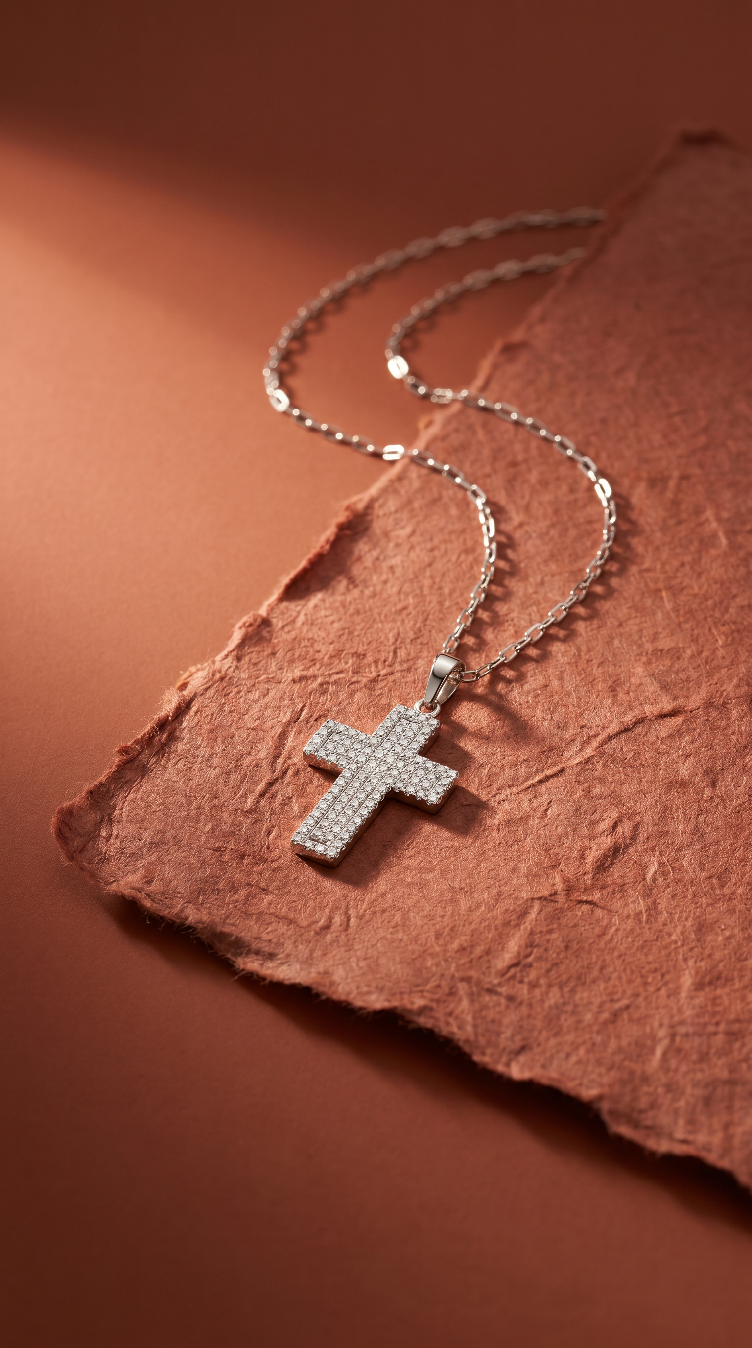 Diamond White Gold Cross Pendant
