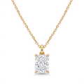 Lab Diamond Yellow Gold Radiant Solitaire Chain Necklace