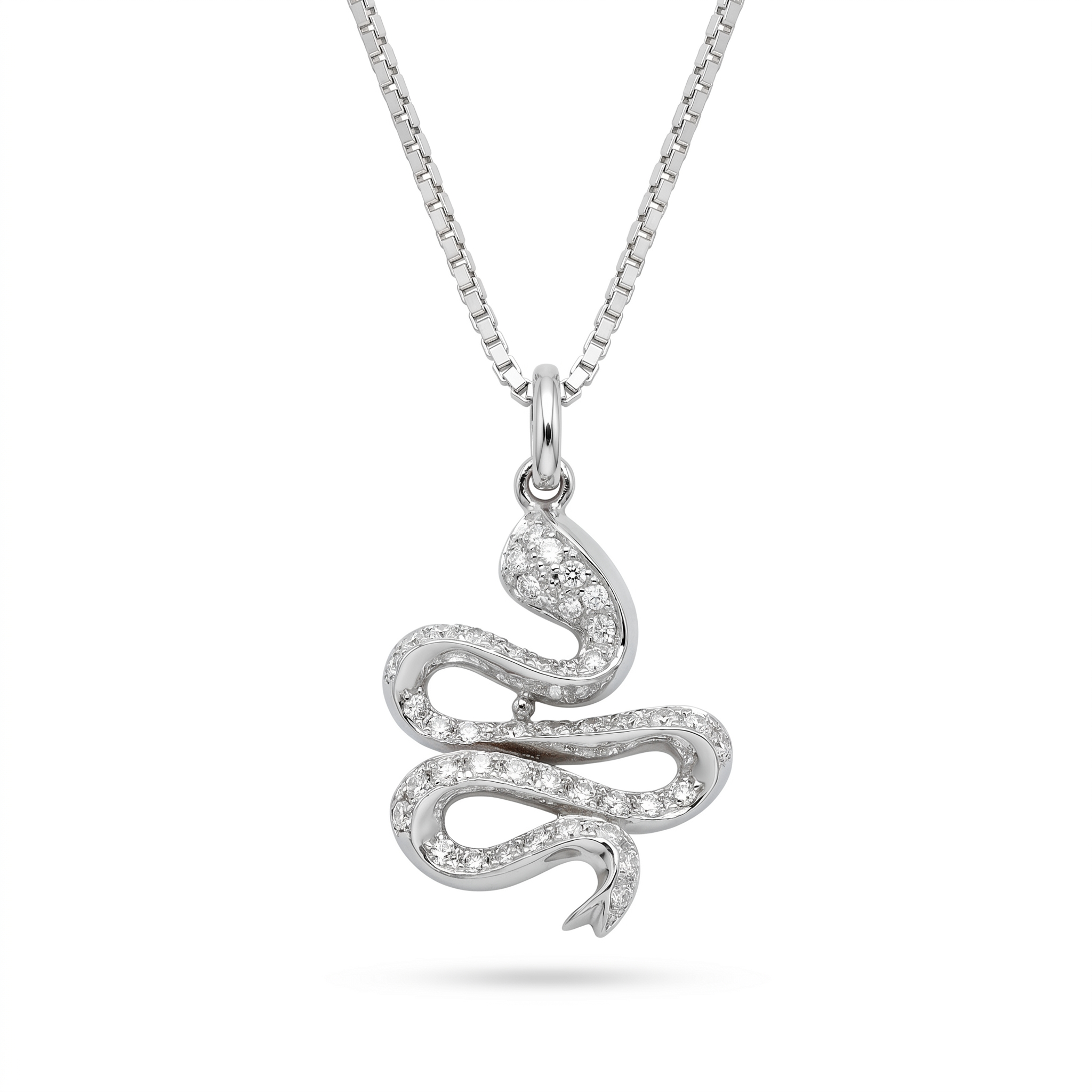 Diamond White Gold Snake Necklace