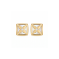 18K Yellow Gold Mother Of Pearl Stud Earring