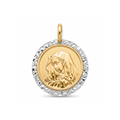 18K Gold Pendant Two Tone St. Mary Icon