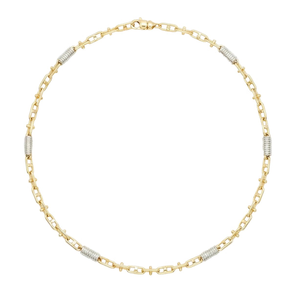 18K Two Tone Gold Chain Necklace