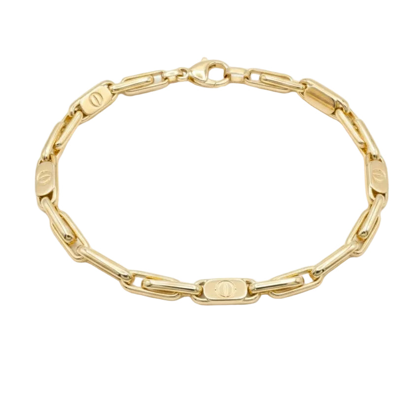 Men 18K Yellow Gold Chain Bracelet