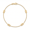18K Yellow Gold Rectangle Chain Bracelet