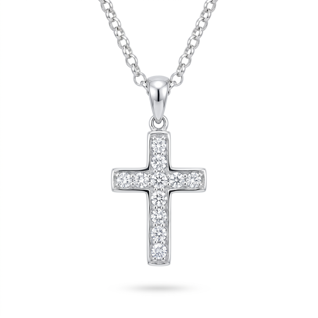 Diamond White Gold Cross Necklace