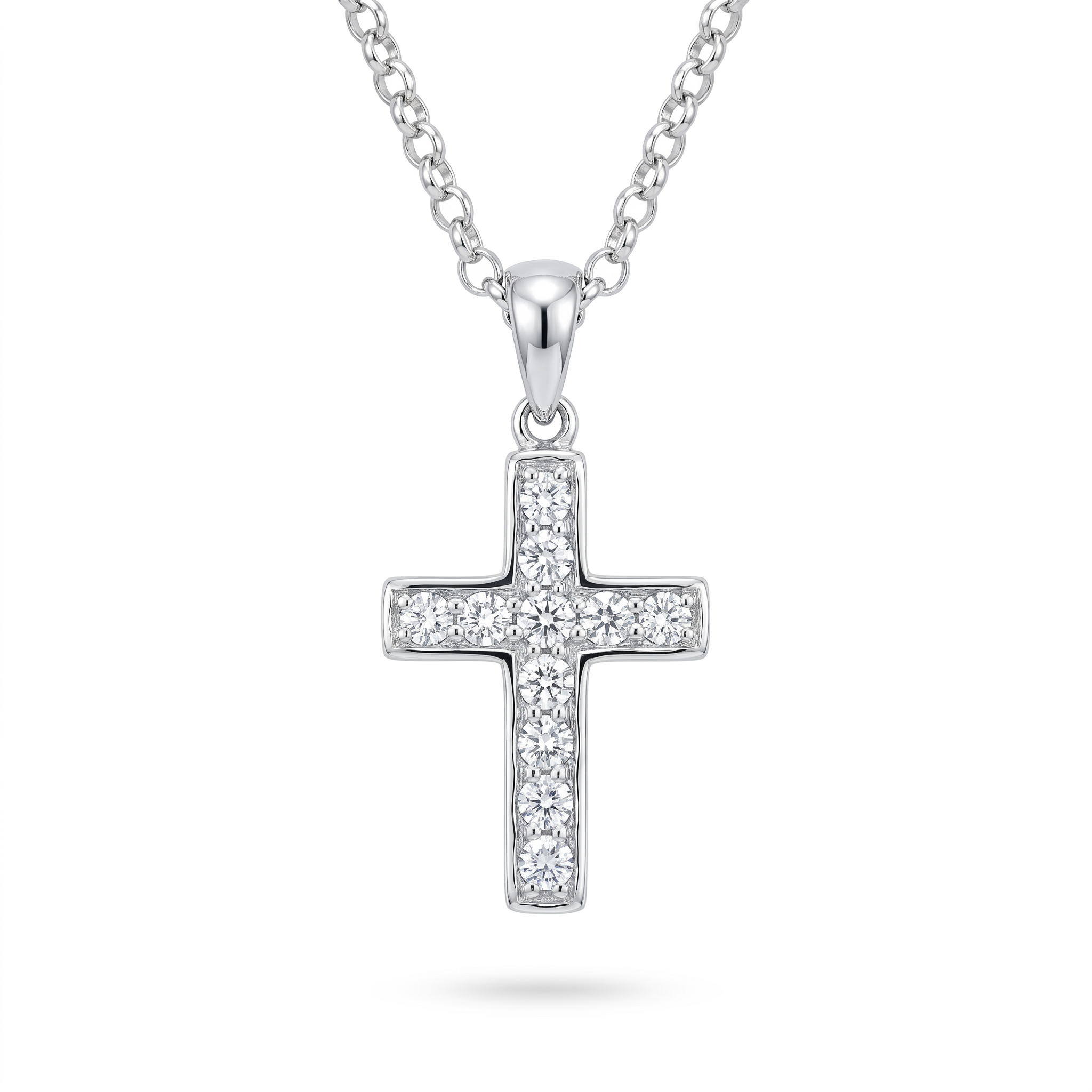 Diamond White Gold Cross Necklace