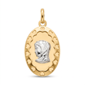 18K Two Tone Gold St. Mary Icon Pendant