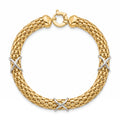 18K Two Tone Gold Chain Bracelet