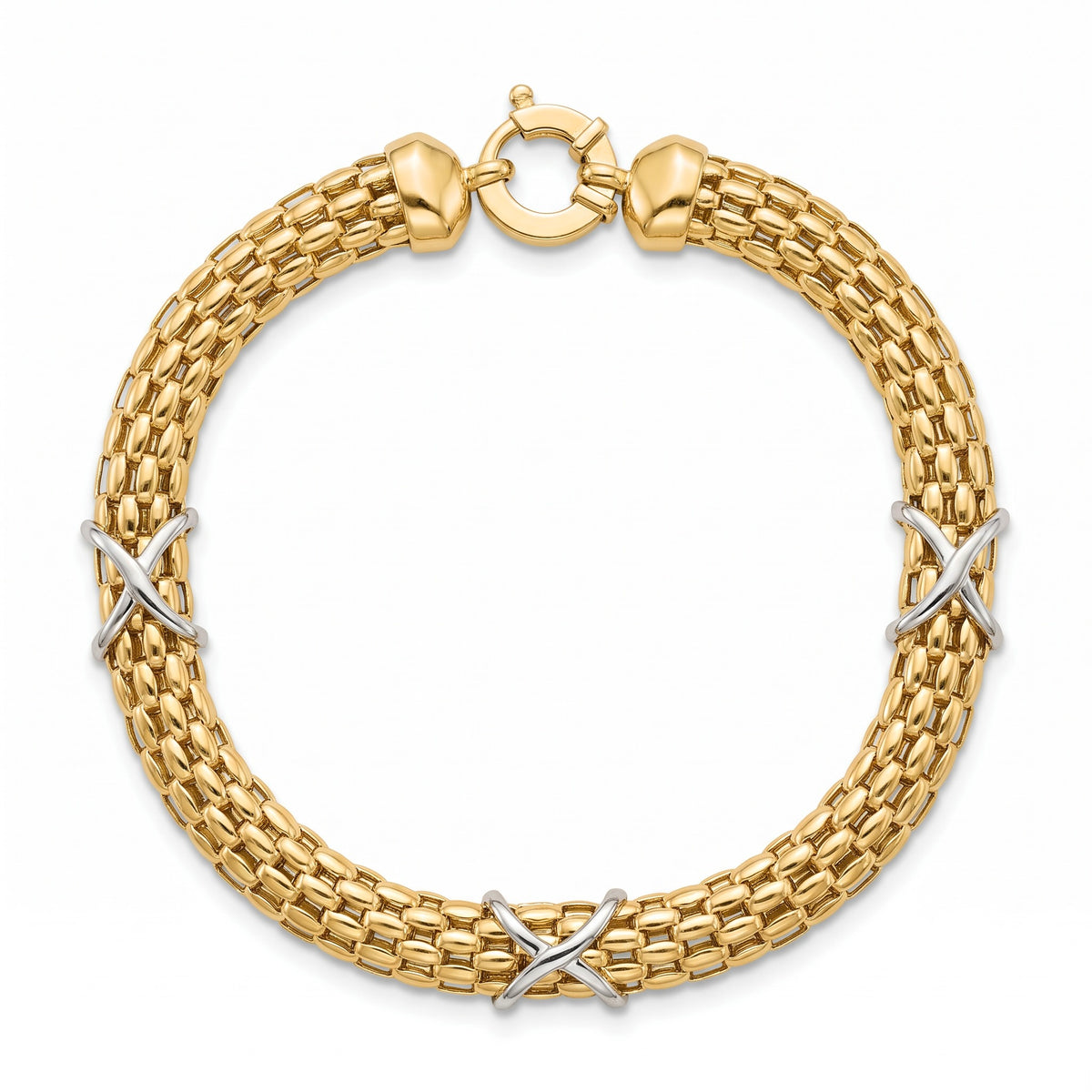 18K Two Tone Gold Chain Bracelet