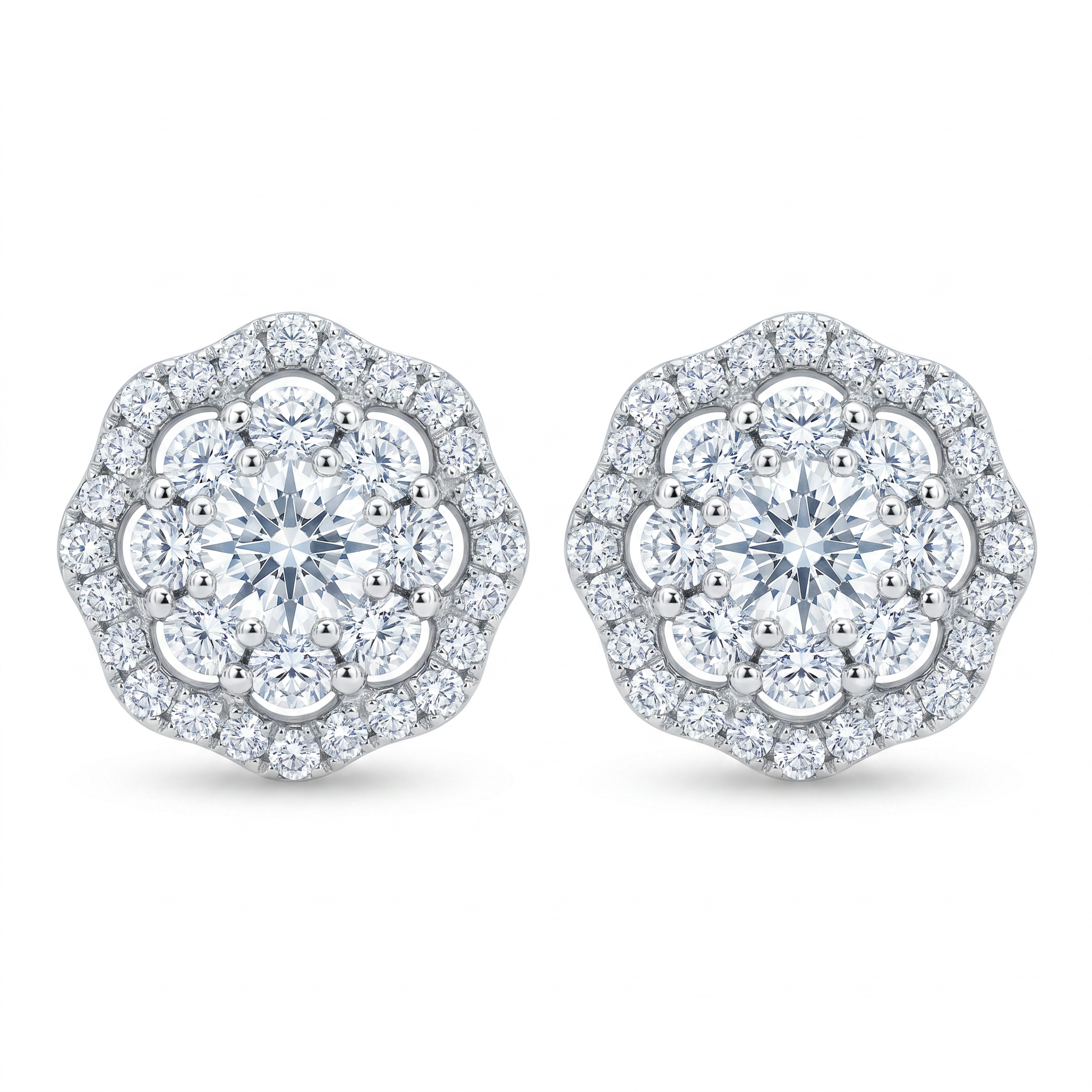 Diamond White Gold Stud Earrings