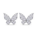 Diamond White Gold Butterfly Stud Earrings