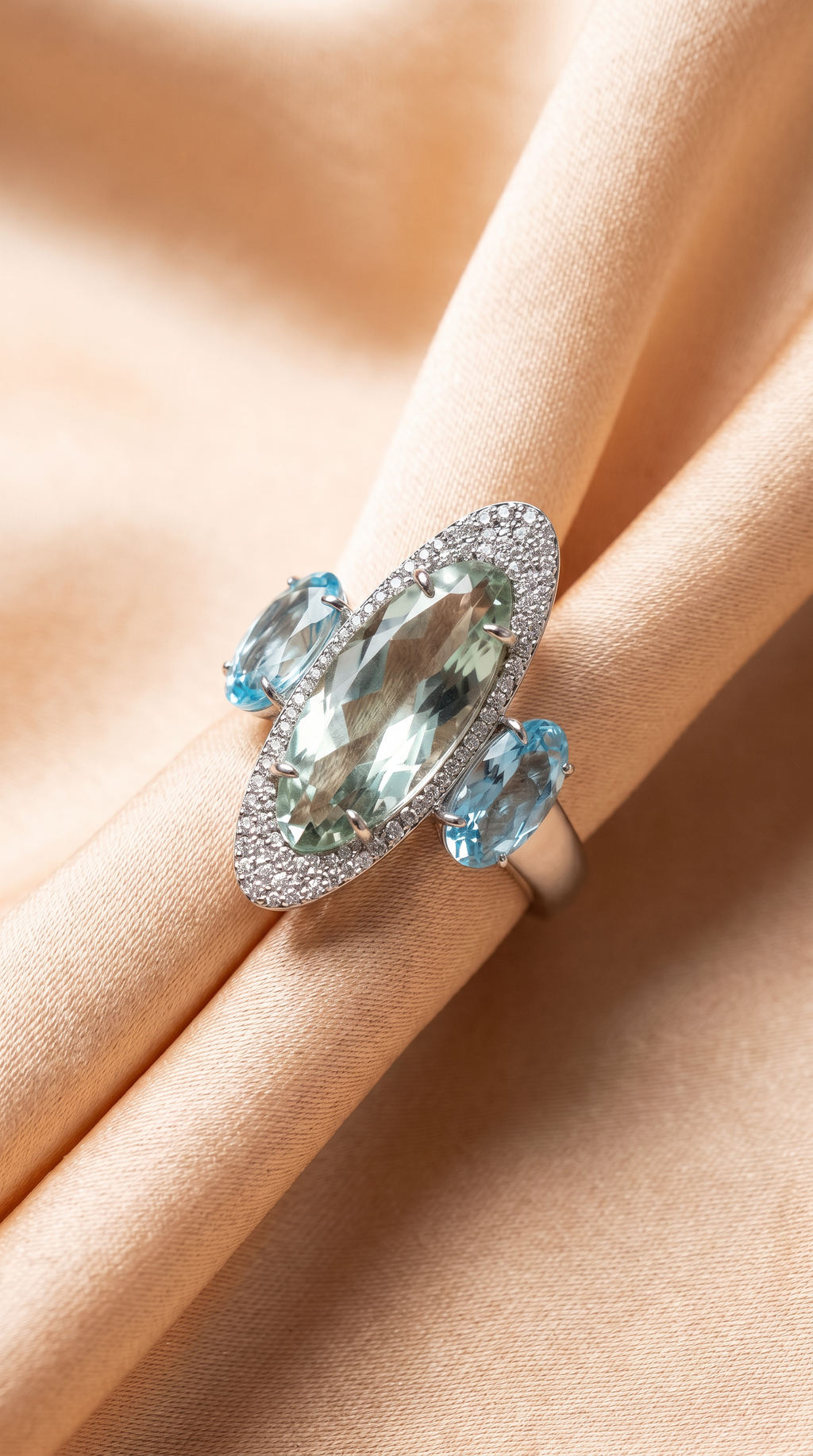 Diamond White Gold Gemstone Ring