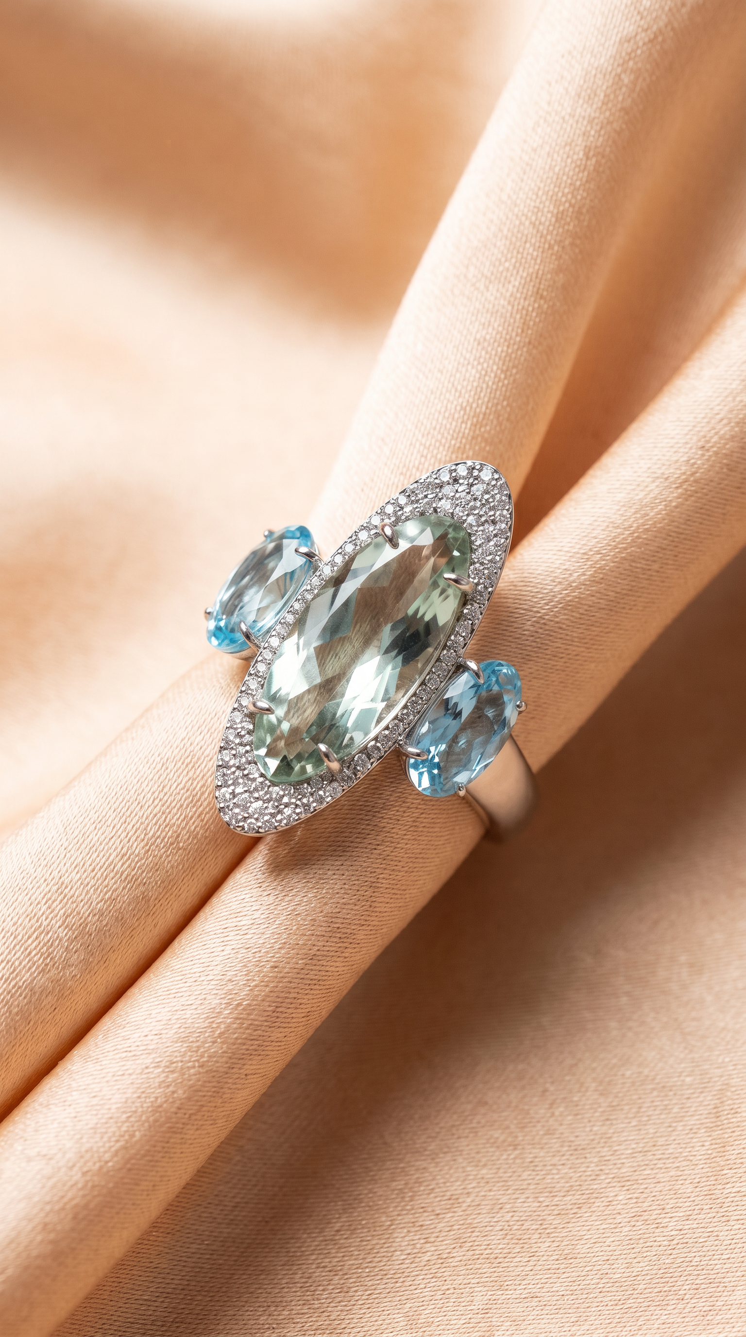 Diamond White Gold Gemstone Ring