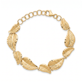 18K Yellow Gold Leaf Chain Bracelet