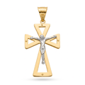 18K Two Tone Gold Crucifix Pendant