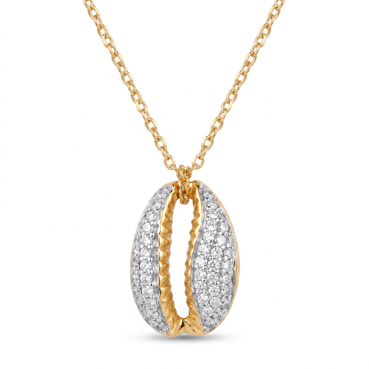 18K Yellow Gold Cubic Zirconia Chain Necklace