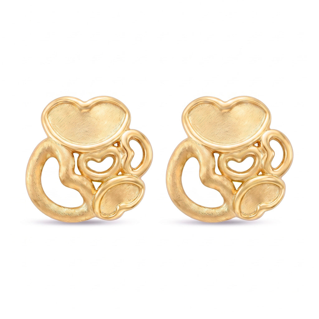 18K Yellow Gold Stud Earring