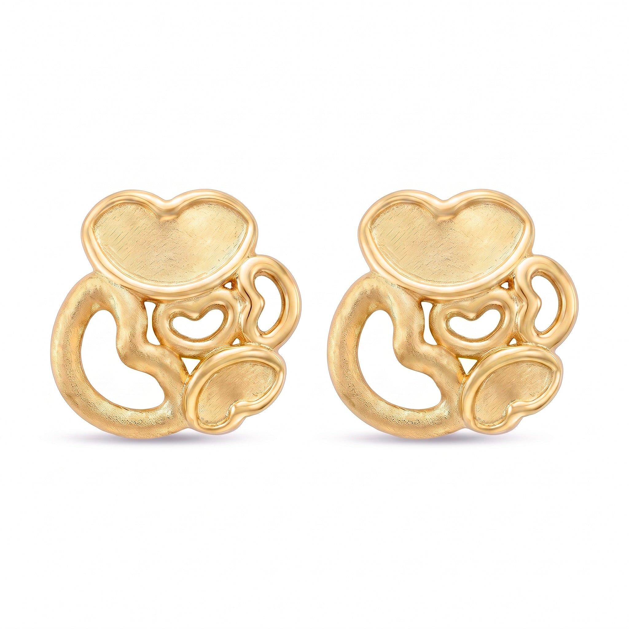 18K Yellow Gold Stud Earring