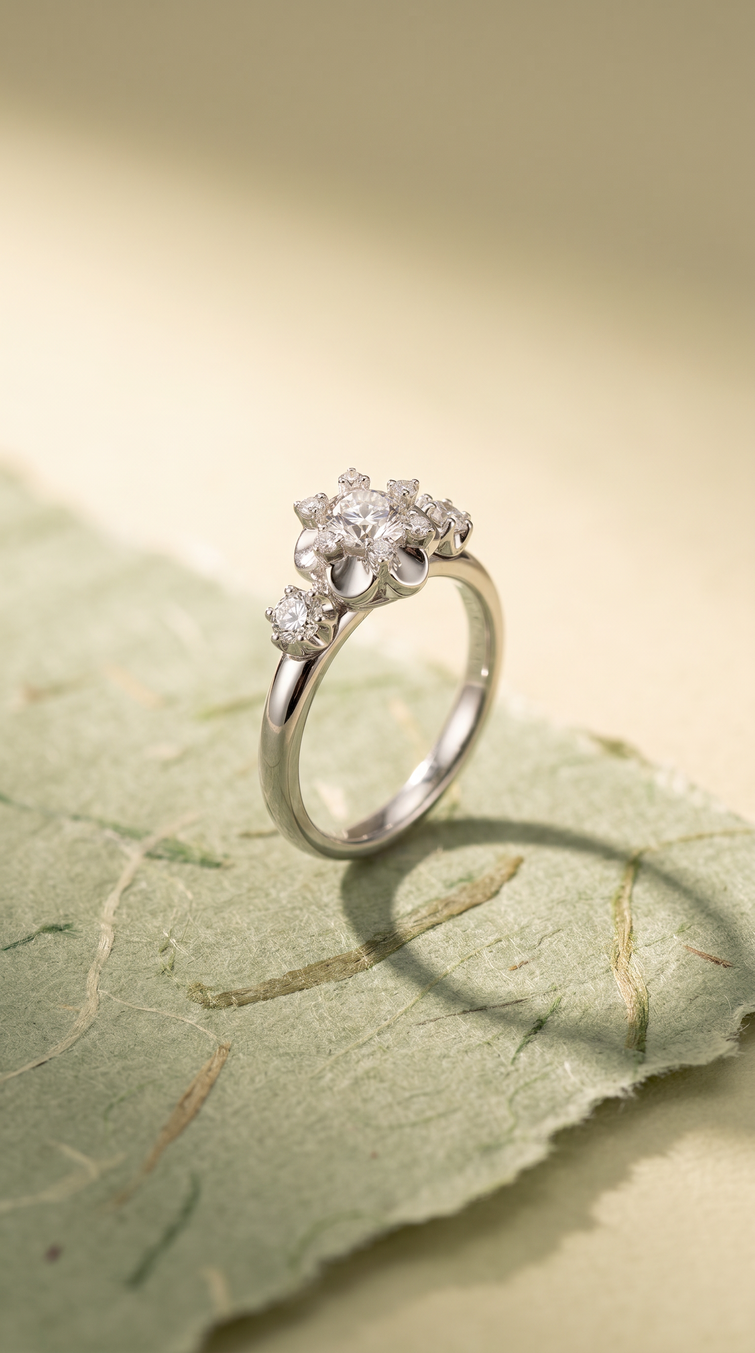 Diamond White Gold Flower Ring