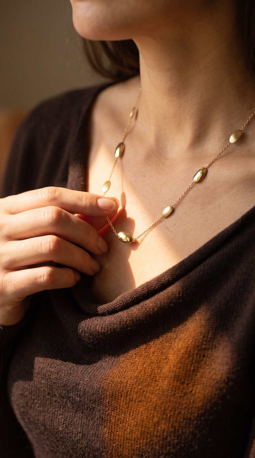 Yellow Gold Oval Chain Necklace