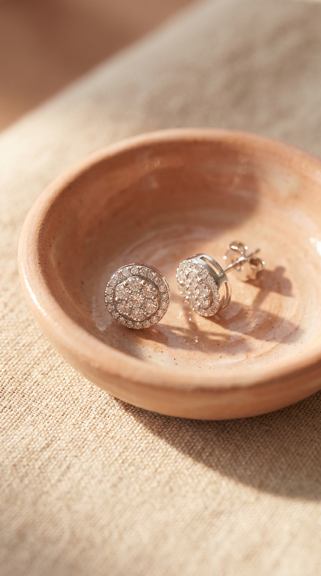 Diamond White Gold Stud Earrings