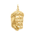 18K Yellow Gold 3D Jesus Head Of Christ Pendant