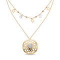 18K Multicolor Gold Cubic Zirconia Necklace